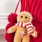 Glitzhome® 22"L Red Knitted Christmas Stocking with Gingerbread Man Ornament